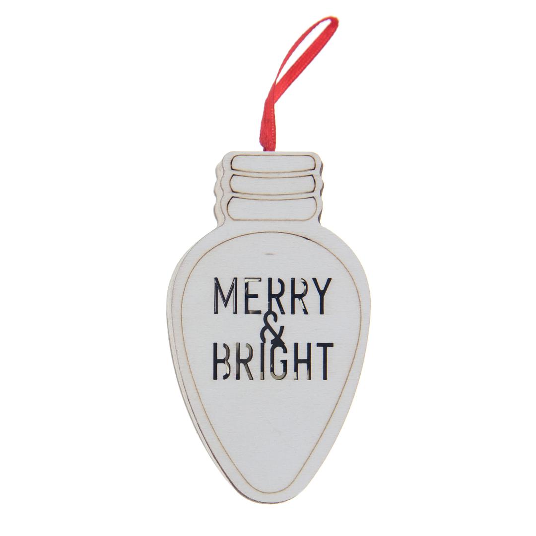 3.5" LED Wood Light Bulb Ornament by Make Market®